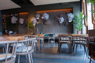 Modern restaurant with chairs and tables