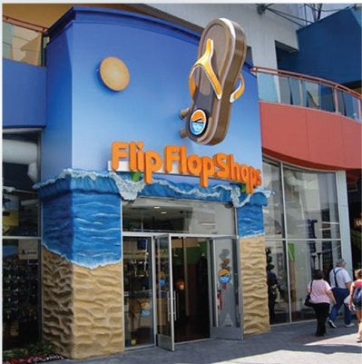 Flip Flop Shop with a colorful, inviting sign installed by 1 Stop Signs.