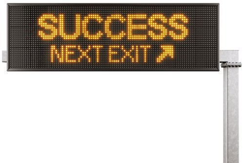 Success orange LED sign