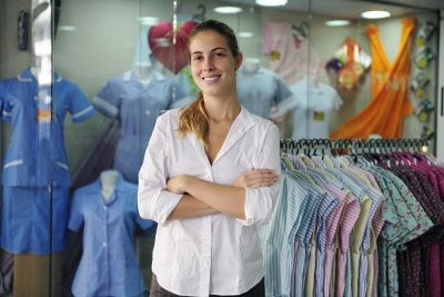 women in clothing store