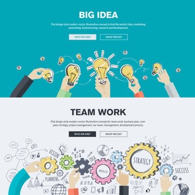 Business Sign of big idea and team work