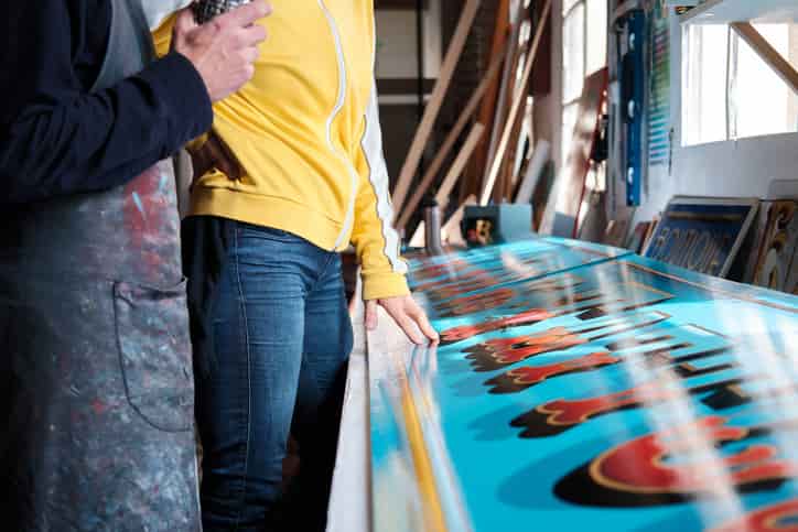Sign fabrication process with printed panel production in the workshop in Phoenix, AZ